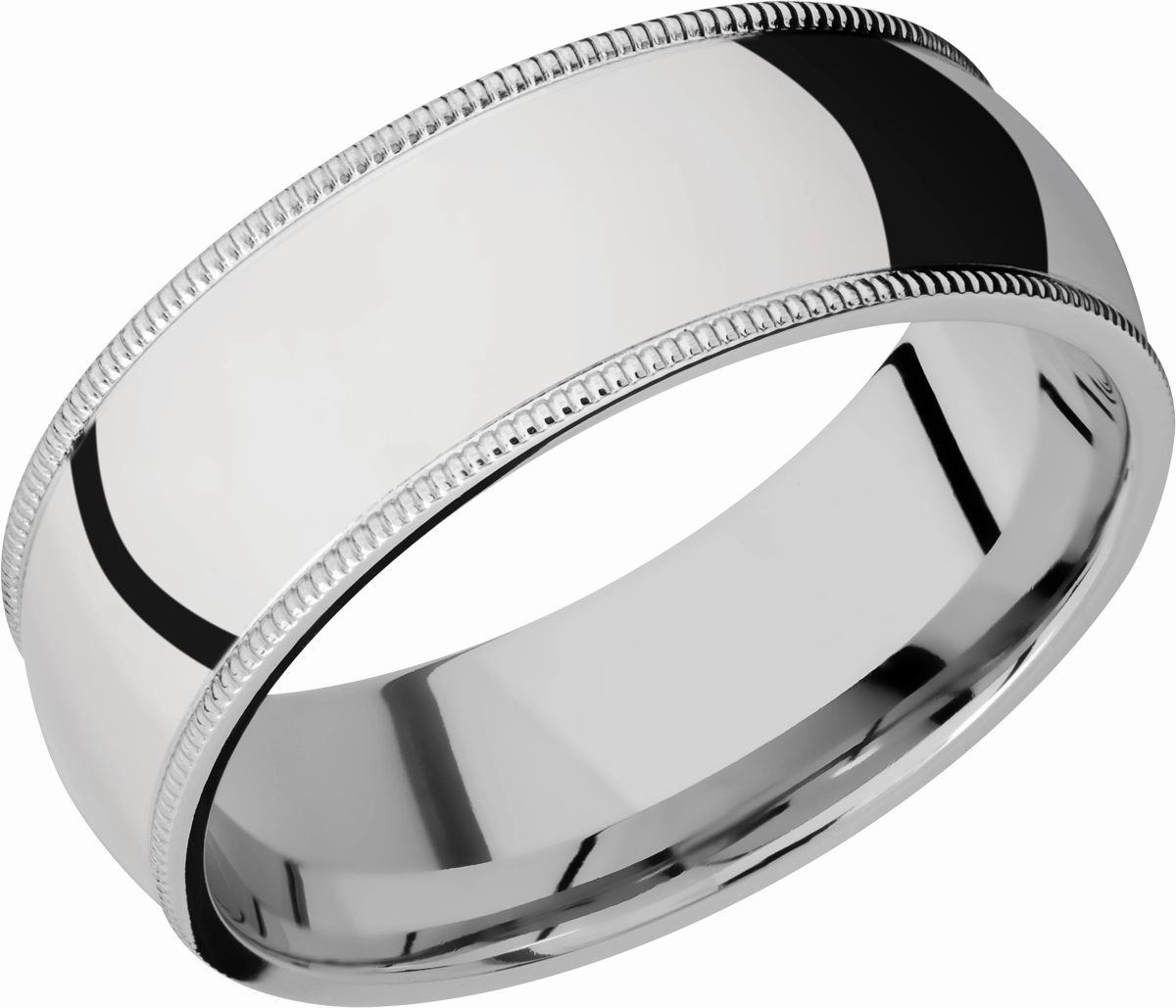 Cobalt chrome 8mm domed band with milgrain detail Fashion Layer Romantic Edge