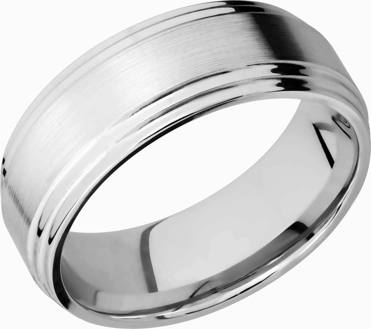 Simple Elegance Cobalt Chrome 8mm flat band wit two-step edges