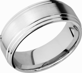 Simple Elegance Cobalt Chrome 8mm flat band wit two-step edges