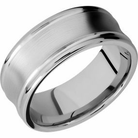 Cobalt Chrome 9mm concave band with rounded edges Bright Detail
