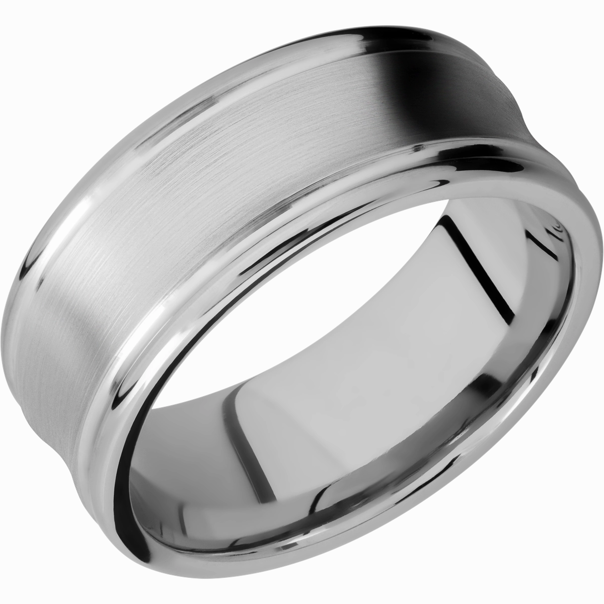 Cobalt Chrome 9mm concave band with rounded edges Bright Detail