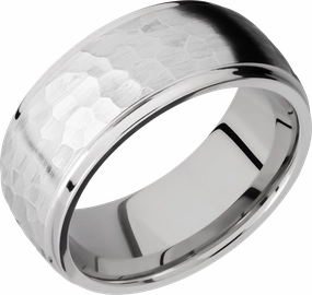 Cobalt chrome 9mm domed band with grooved edges Refined Mood Everyday Favorite