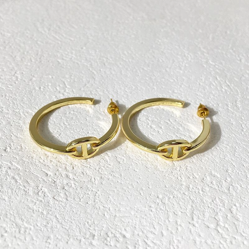 Bold Statement Coffee Bean C-shape Earrings