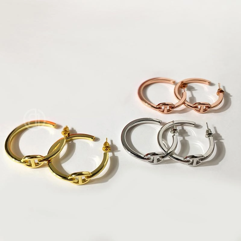 Coffee Bean C-shape Earrings Shiny Gifts Soft Vibe