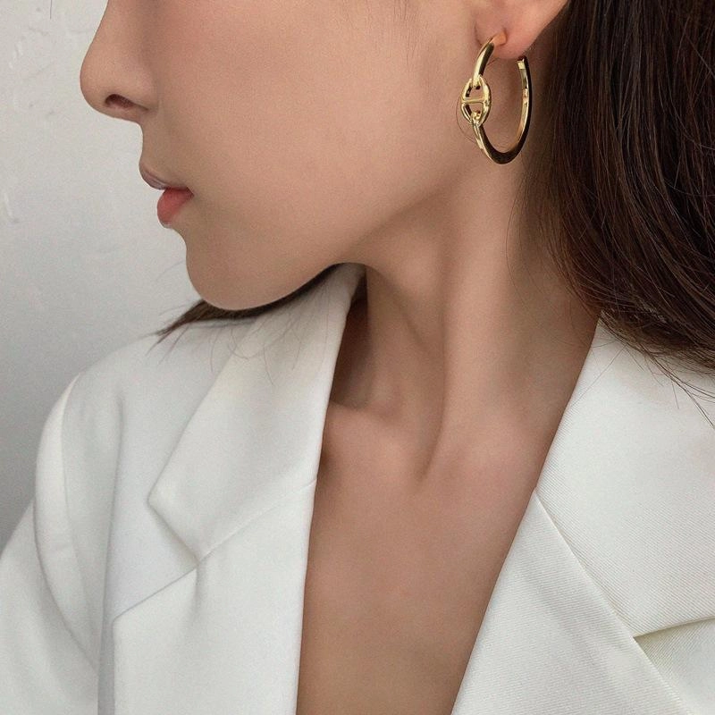 Precious Pieces Pretty Touch Coffee Bean C-shape Earrings