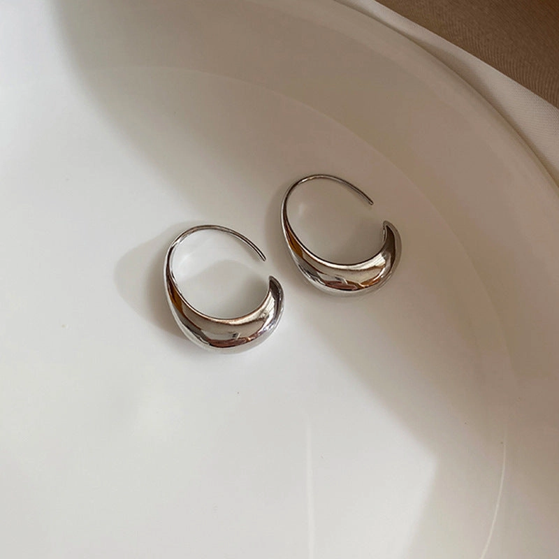 Colette Crescent Hook Earrings Gold & Silver Trendy Form