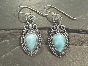 Unique Accessory Larimar, Sterling Silver Earrings