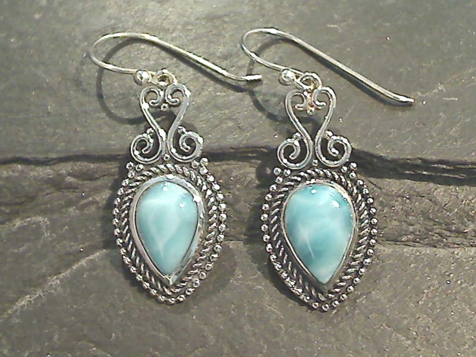 Unique Accessory Larimar, Sterling Silver Earrings