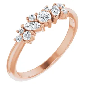 Quality Style Creative Item 14K Rose 1/3 CTW Diamond Multi-Shape Ring