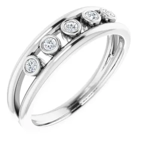 Casual Outfit 14K White 1/8 CTW Diamond Negative Space Ring