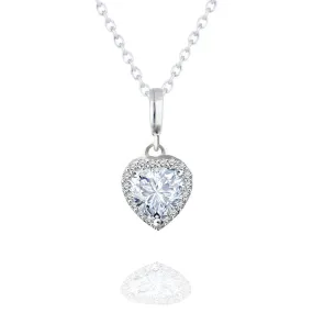 Affordable Piece Professional Present Forever Heart 1.10 Carat Moissanite Pendant Necklace in 18K White Gold Plating over Silver