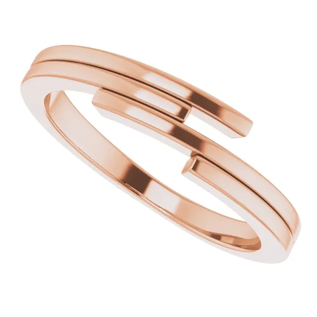 14K Rose Geometric Ring Modern Bauble Graceful Aesthetic