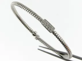 Bangle Diamond Bracelet in 18K White Gold (0.18ctw) Antique Brass