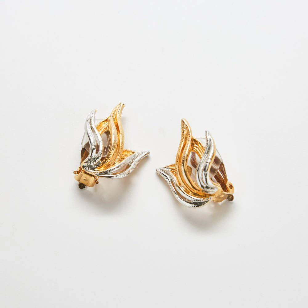 Vintage Silver & Gold Flame Earrings Festive Wear Unique Accessory
