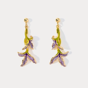 Iris Flower Earrings Comfortable Detail