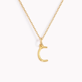 Precious Design C Necklace / Gold Initial Necklace