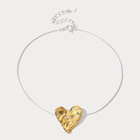 Golden Heart Silver Anklet Futuristic Trends