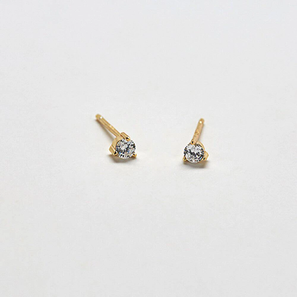 Understated Elegance City Look White CZ Round Stud Earrings