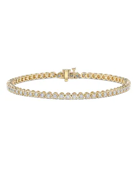 Ceaseless Perspective Gold Standard Bremer Jewelry Tennis Diamond Bracelet in 14K Yellow Gold (3.00ctw)