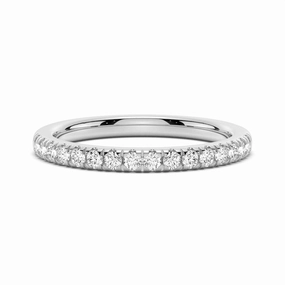 Polished Look Exquisite finish Classic French Pave Moissanite Anniversary Band