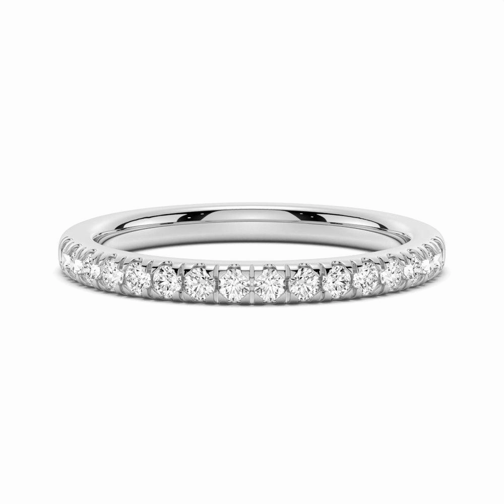 Classic French Pave Moissanite Anniversary Band Shining Craft