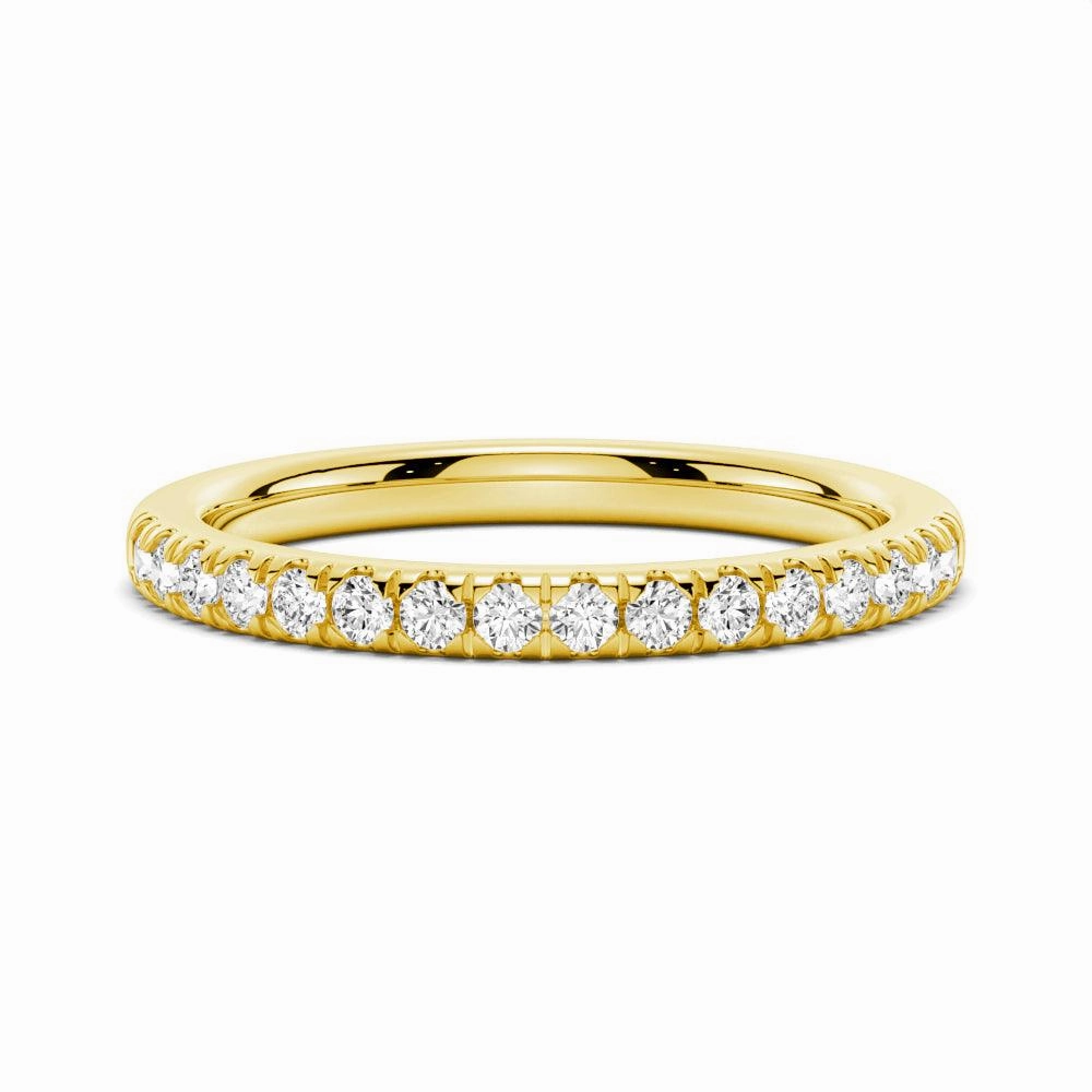 Handcrafted Jewelry Finish Date Ready Classic French Pave Moissanite Anniversary Band