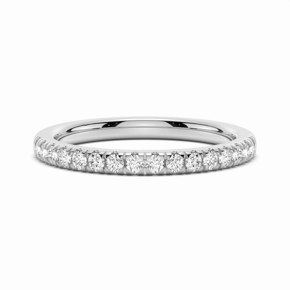 Statement Vibe Custom Piece Classic French Pave Moissanite Anniversary Band