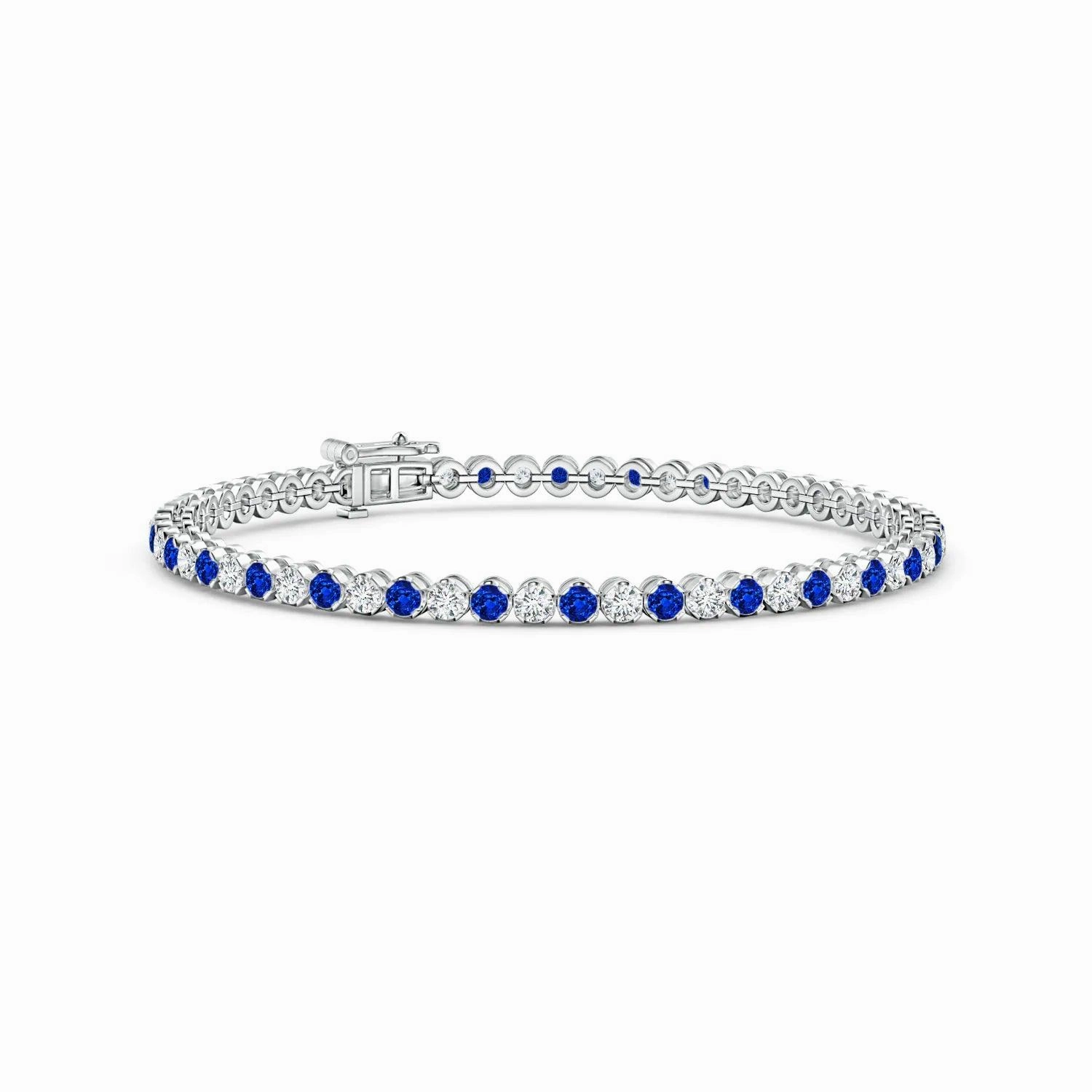 Glow Look 2.96 CT. Classic Sapphire and Brilliant Moissanite Tennis Bracelet