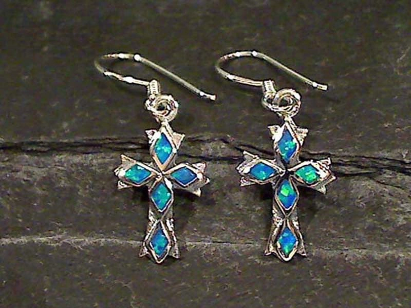Created Opal, Sterling Silver Earrings Cute Trinket Durable Embellishment