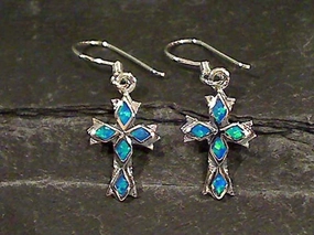 Created Opal, Sterling Silver Earrings Cute Trinket Durable Embellishment