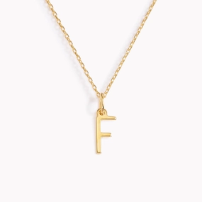 F Necklace / Gold Initial Necklace Romantic Glow