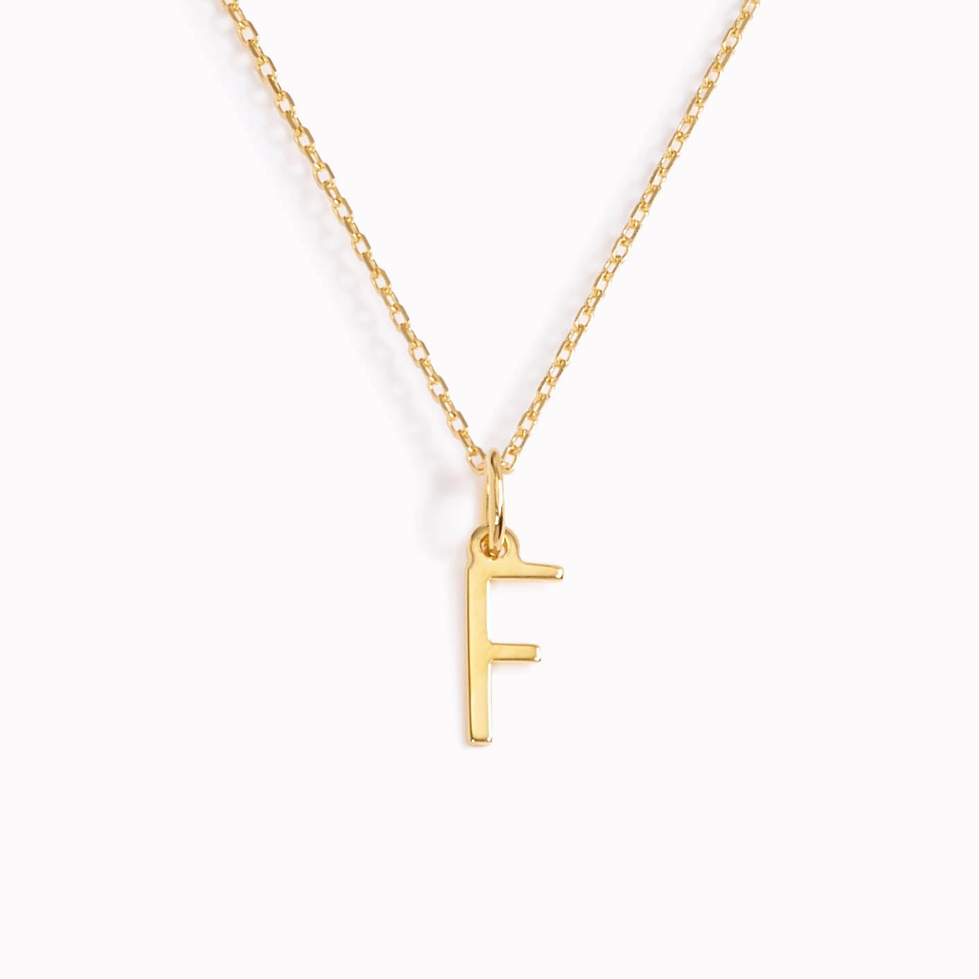 F Necklace / Gold Initial Necklace Romantic Glow