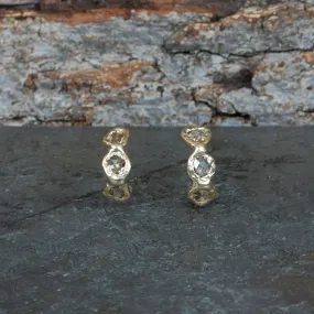 Mirage Huggies - 14k Gold   Diamonds Daily Gift Subtle Look