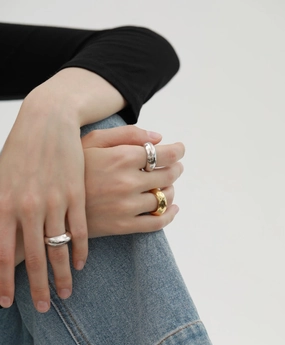 Clean Accent Sophisticated Charm Martha Swim Ring Bubble Ring 18K Gold / Silver