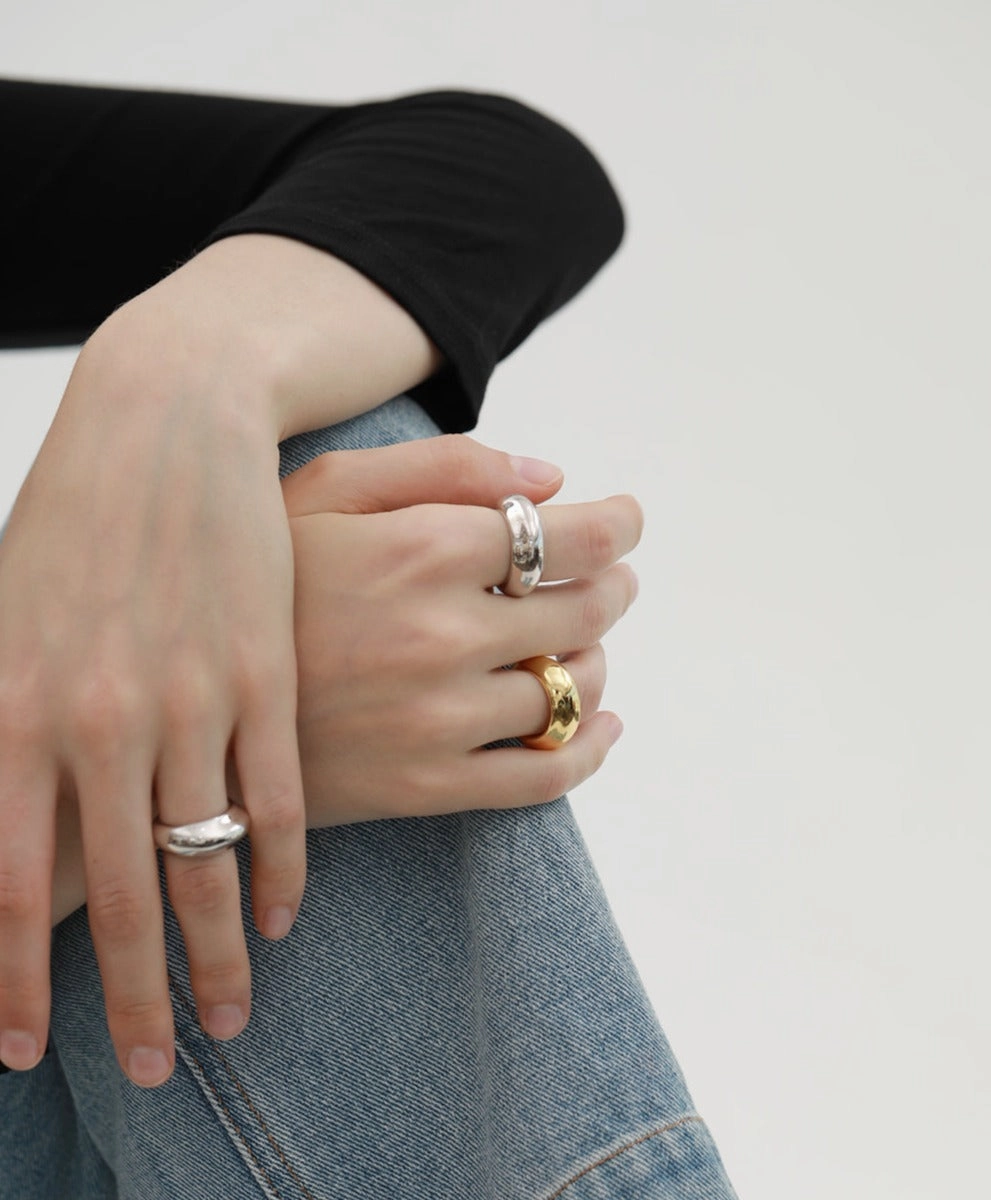 Clean Accent Sophisticated Charm Martha Swim Ring Bubble Ring 18K Gold / Silver