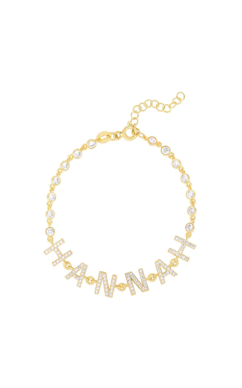 Cheerful Combinations Pav?? Block Name Tennis Bracelet