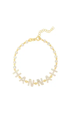 Cheerful Combinations Pav?? Block Name Tennis Bracelet