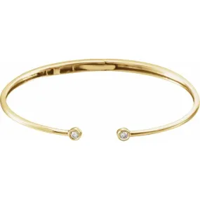 Deep Composites 14K Yellow 1/6 CTW Diamond Hinged Cuff Bracelet