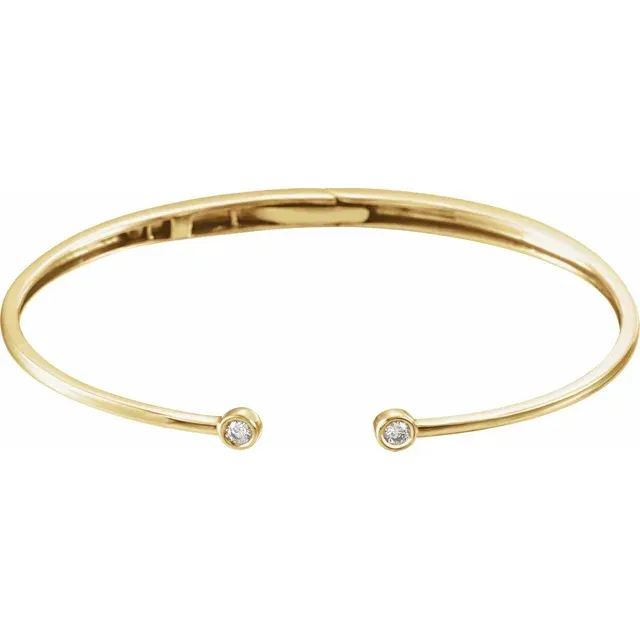 Deep Composites 14K Yellow 1/6 CTW Diamond Hinged Cuff Bracelet