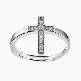 Cross Sterling Silver Amulet Ring Bold Layering Sleek Craft