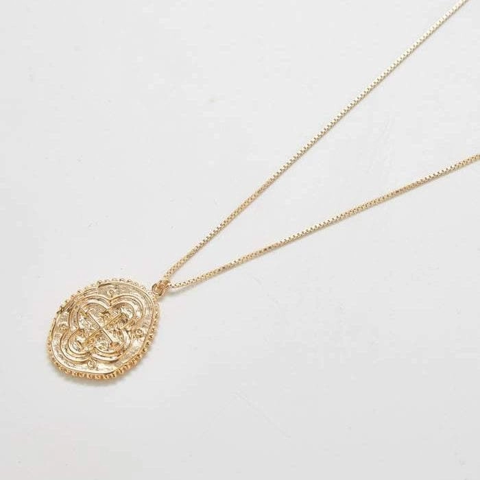 Cross Gold Medallion Necklace Brilliant Piece