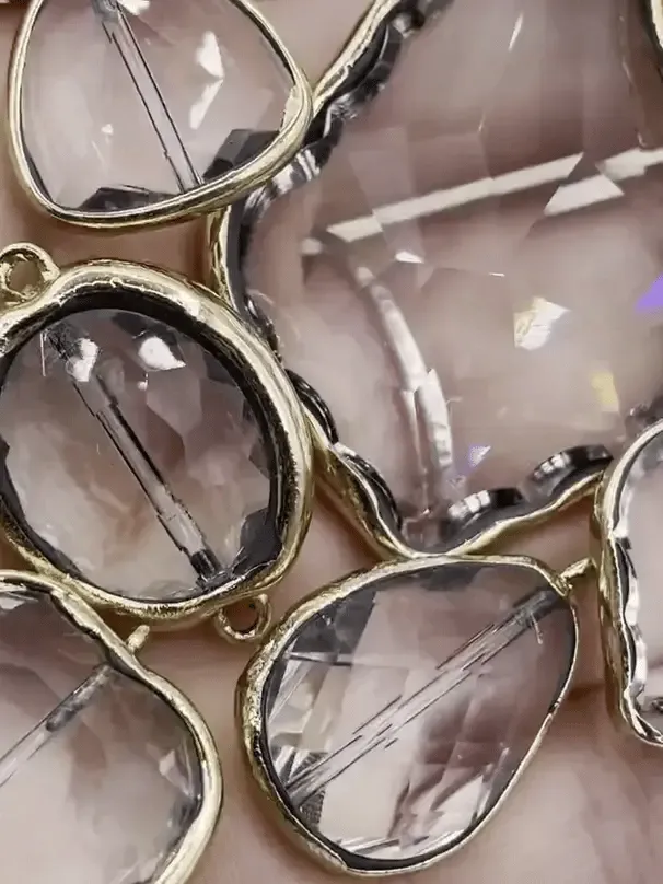 Crystal Gold Soldered Pendants and charms. Heart, Teardrop, Drop, Oval connector, Three Way Connector, Soldered Charms 7 Styles Fast Ship For Health Cold Weather