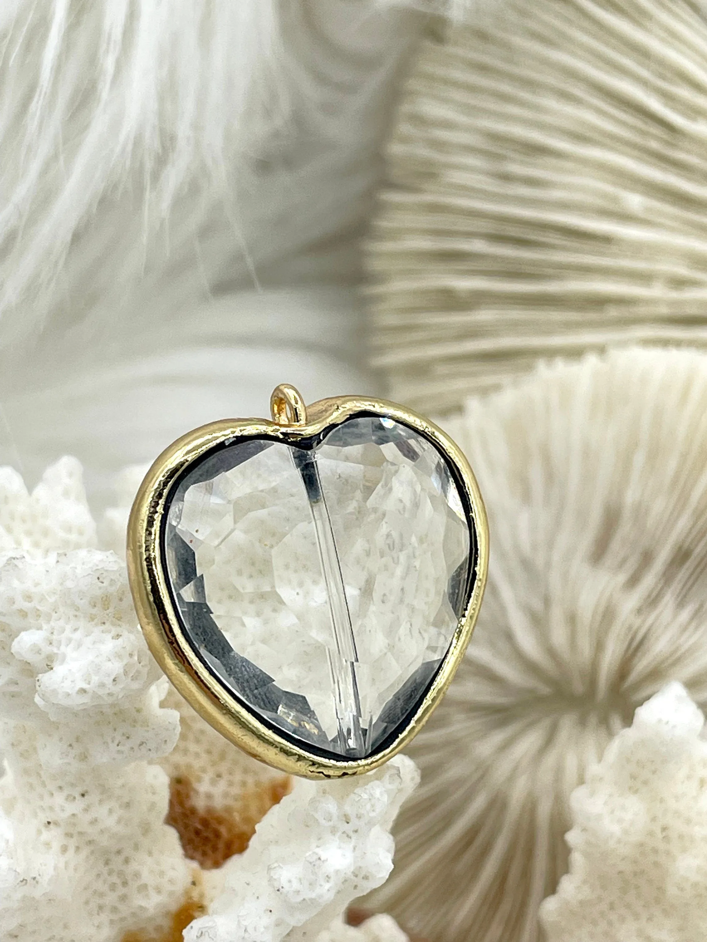 Fresh Look Crystal Gold Soldered Pendants and charms. Heart, Teardrop, Drop, Oval connector, Three Way Connector, Soldered Charms 7 Styles Fast Ship