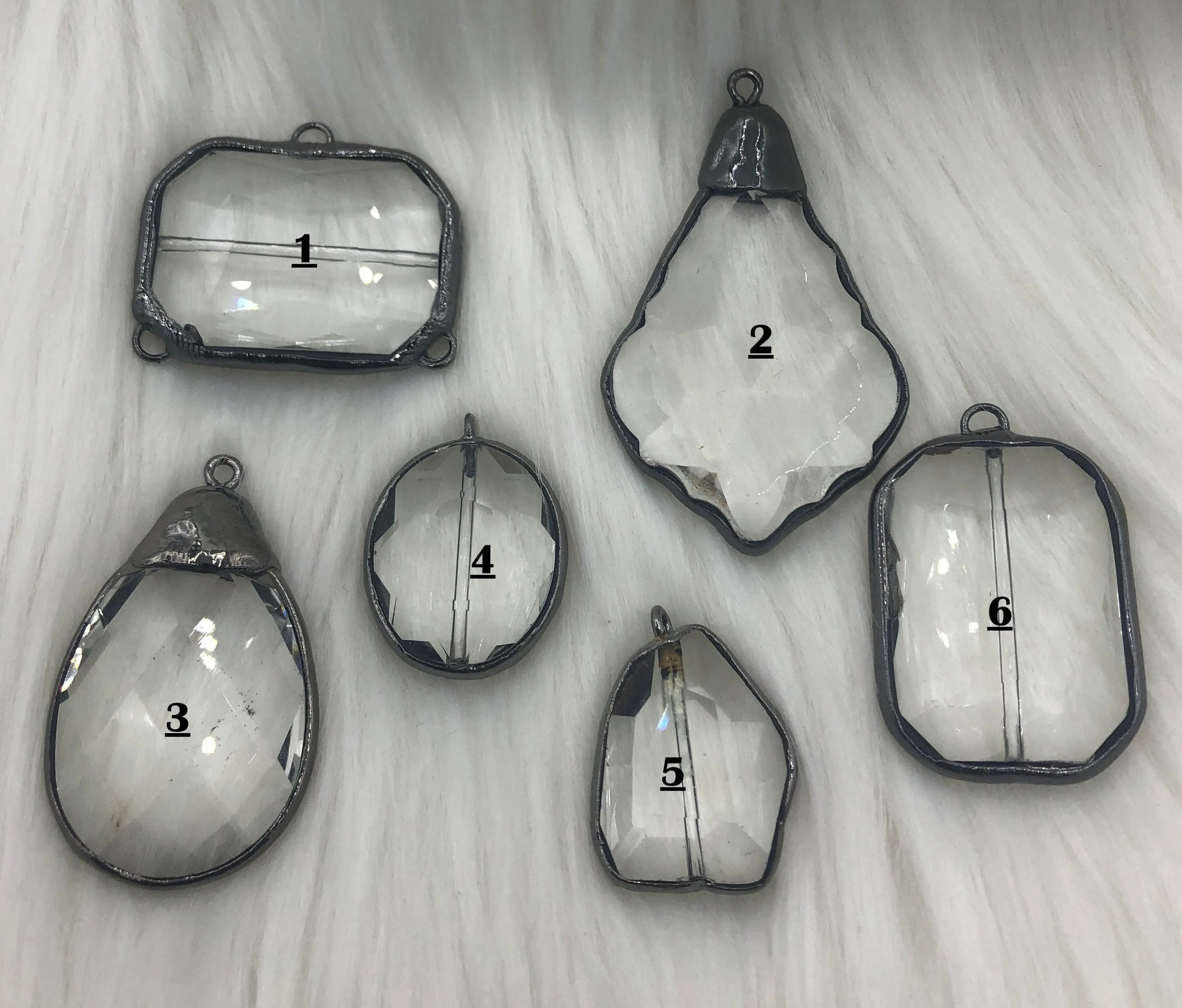 Crystal Gunmetal Soldered Pendants and charms. Rectangle, Teardrop, Square, Round & Oval, Heart , 6 Styles to choose from. Fast Shipping Vintage Gift Spring Color