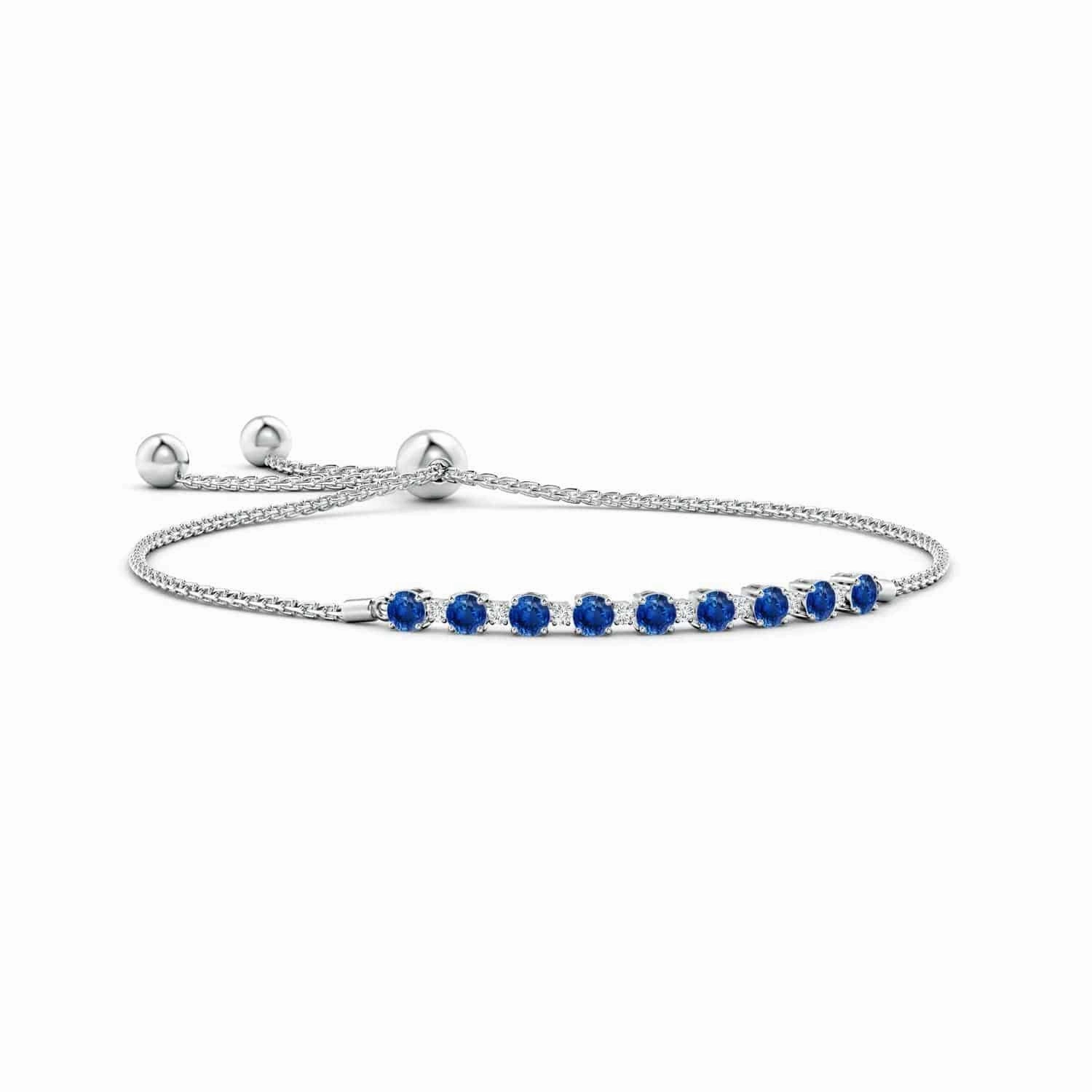 Handmade Beauty 1.37 CT. Blue Sapphire and White Sapphire Bolo Tennis Bracelet