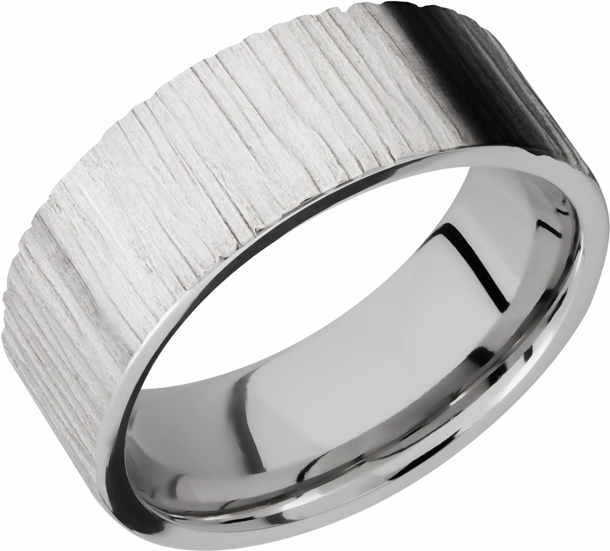 Cobalt chrome 8mm flat band with rounded edges Model Shot Comfort Design