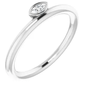 Glam Party 14K White .07 CT Diamond Asymmetrical Stackable Ring