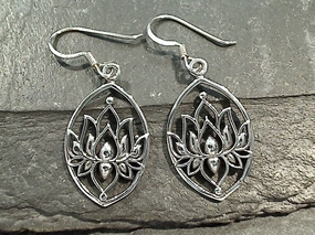 Pearlescent Jewelry Sterling Silver Lotus Earrings