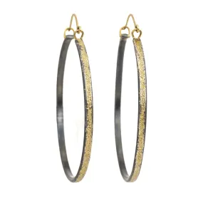 Chelsea Hoops - Large - 22k/18k Gold   Oxidized Silver Allure Accent Versatile Style