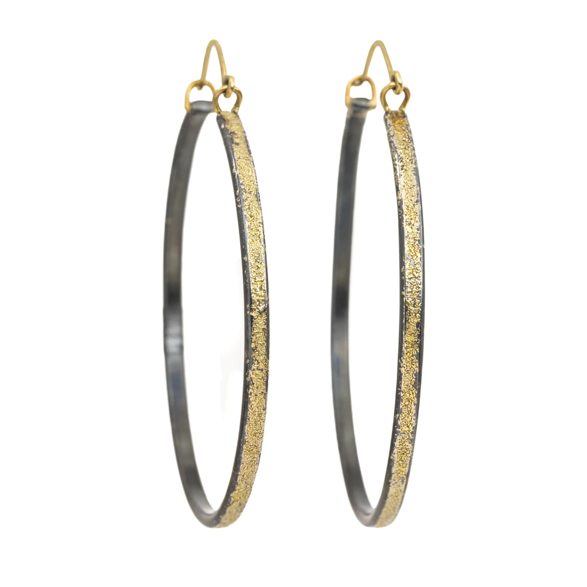 Chelsea Hoops - Large - 22k/18k Gold   Oxidized Silver Allure Accent Versatile Style